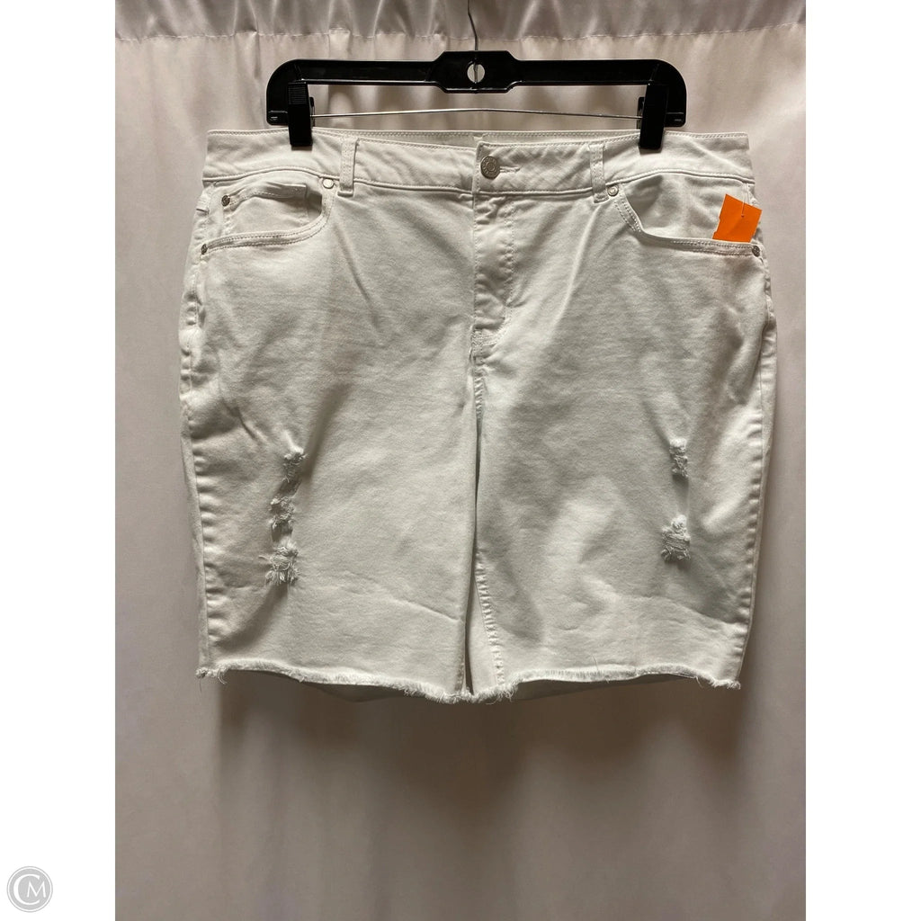 Shorts By Cato In White Denim, Size: 16