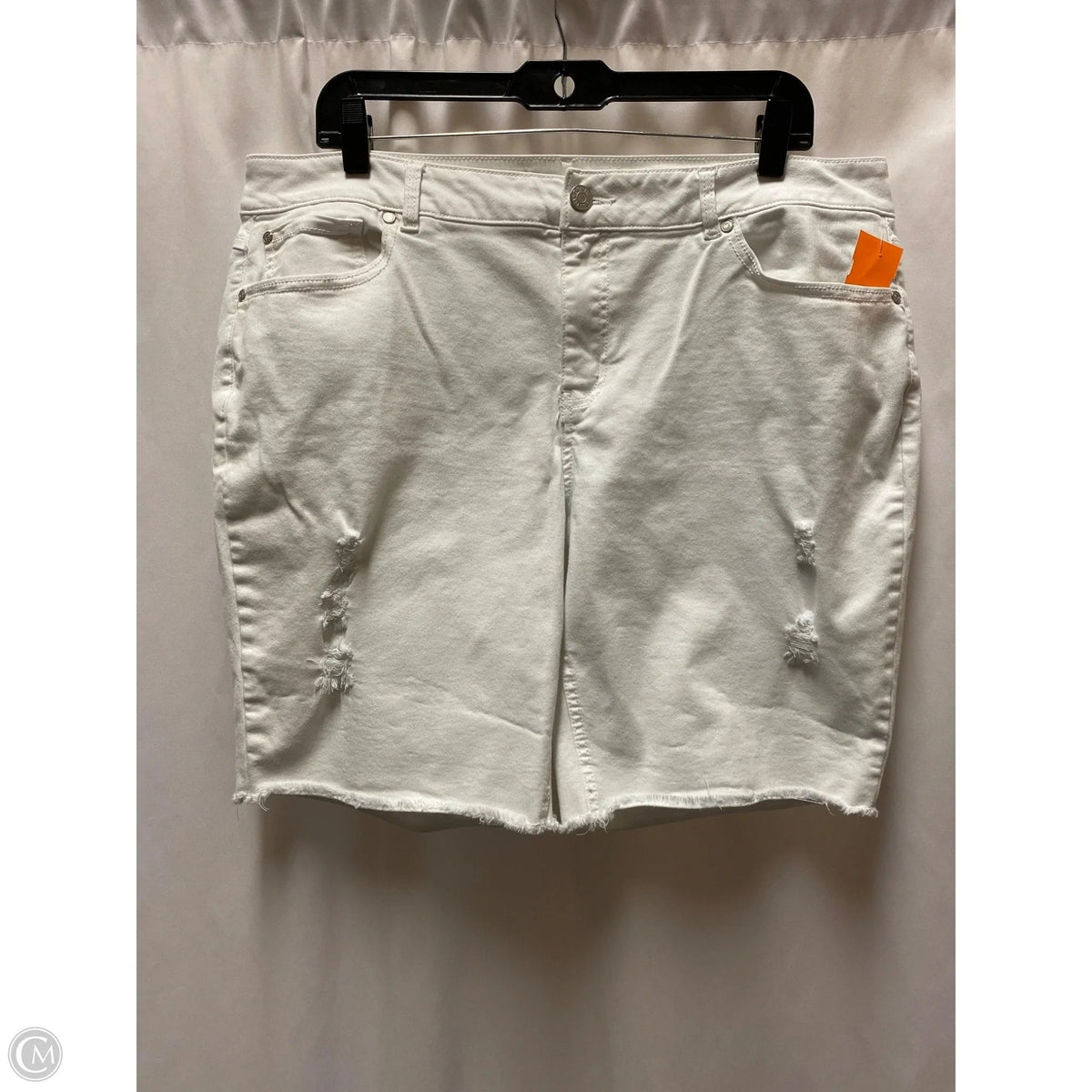 Shorts By Cato In White Denim, Size: 16