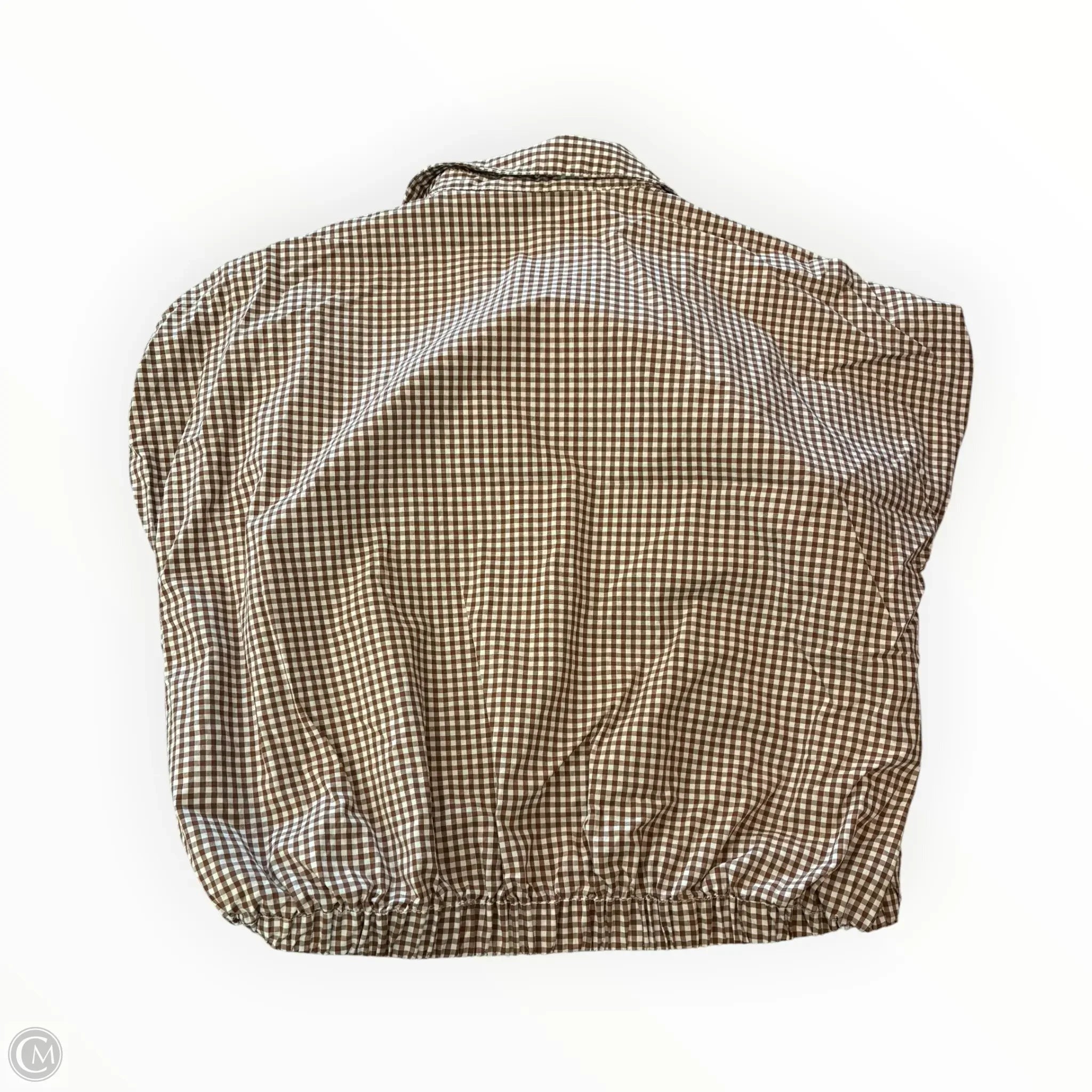 Top Short Sleeve By Zara In Brown & White, Size: M