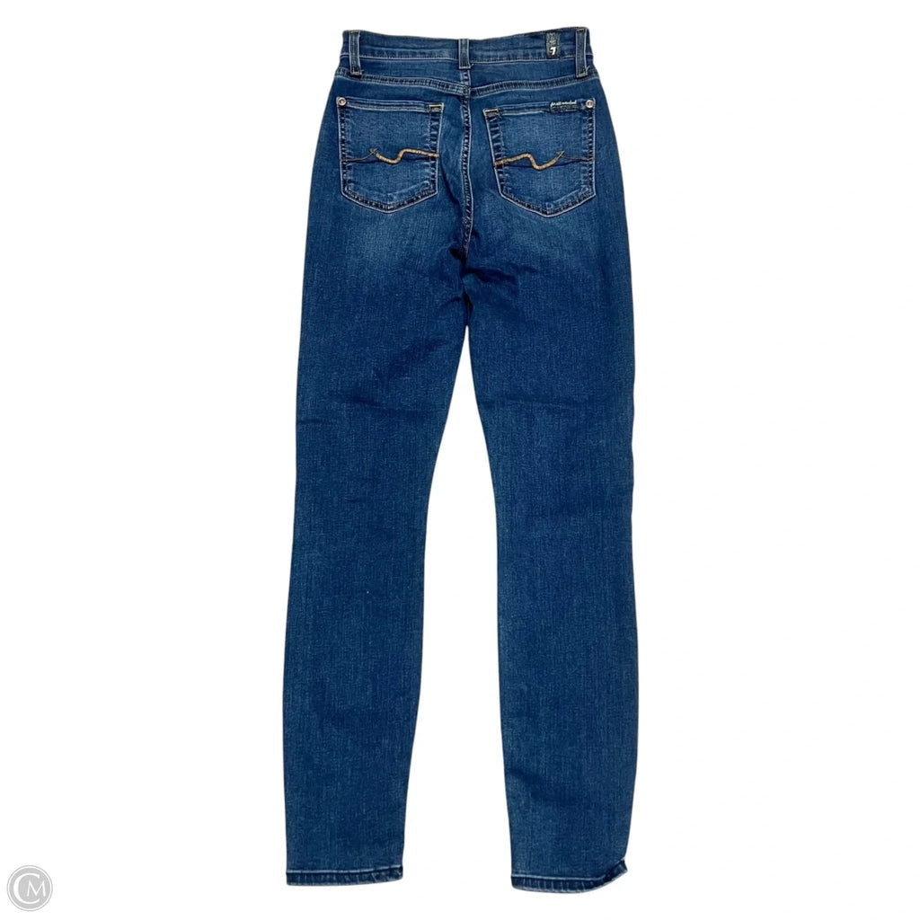 Jeans Skinny By 7 For All Mankind In Blue Denim, Size: 0