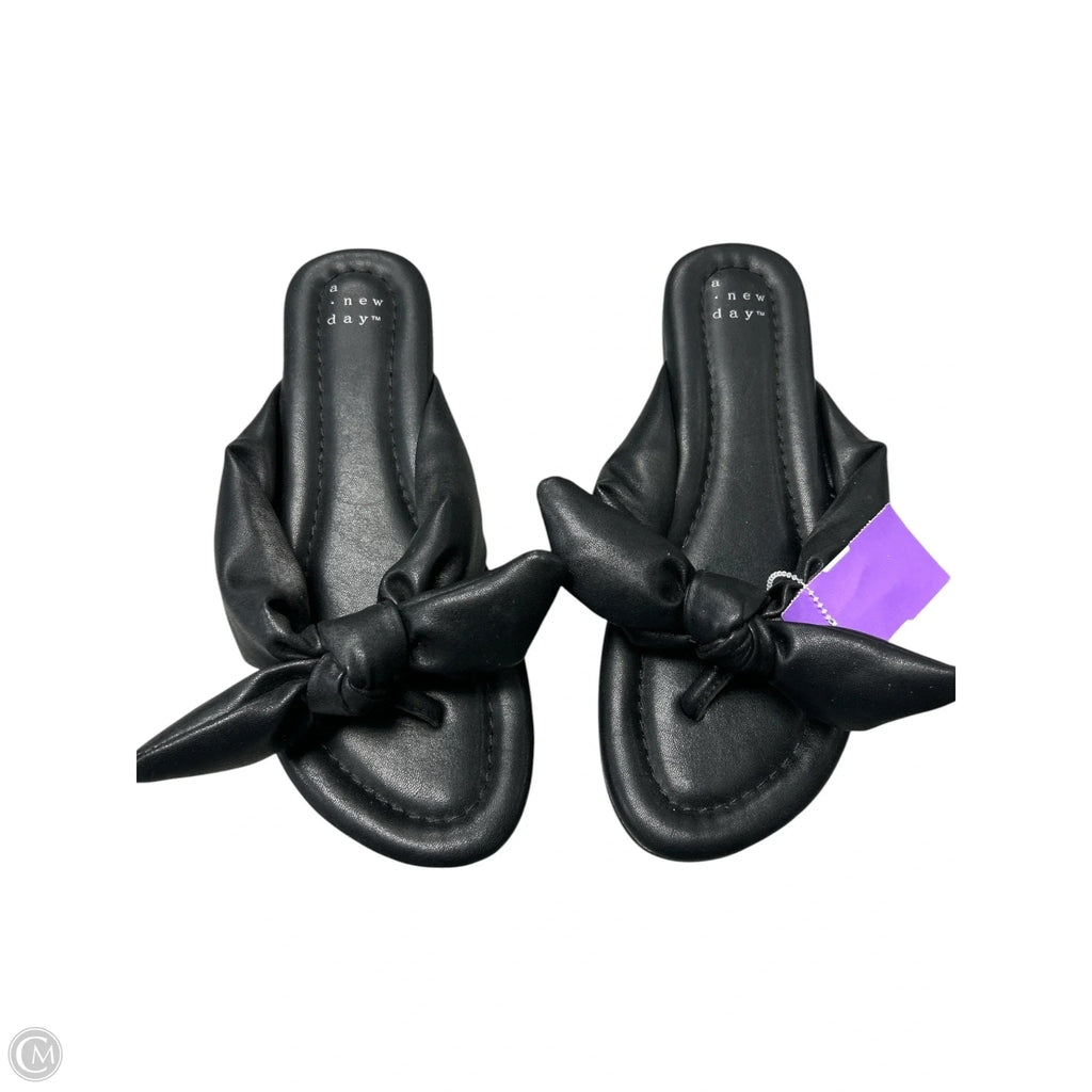 Sandals Flip Flops By A New Day In Black, Size: 7