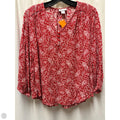Top Long Sleeve By Liz Claiborne In Red & White, Size: Xl