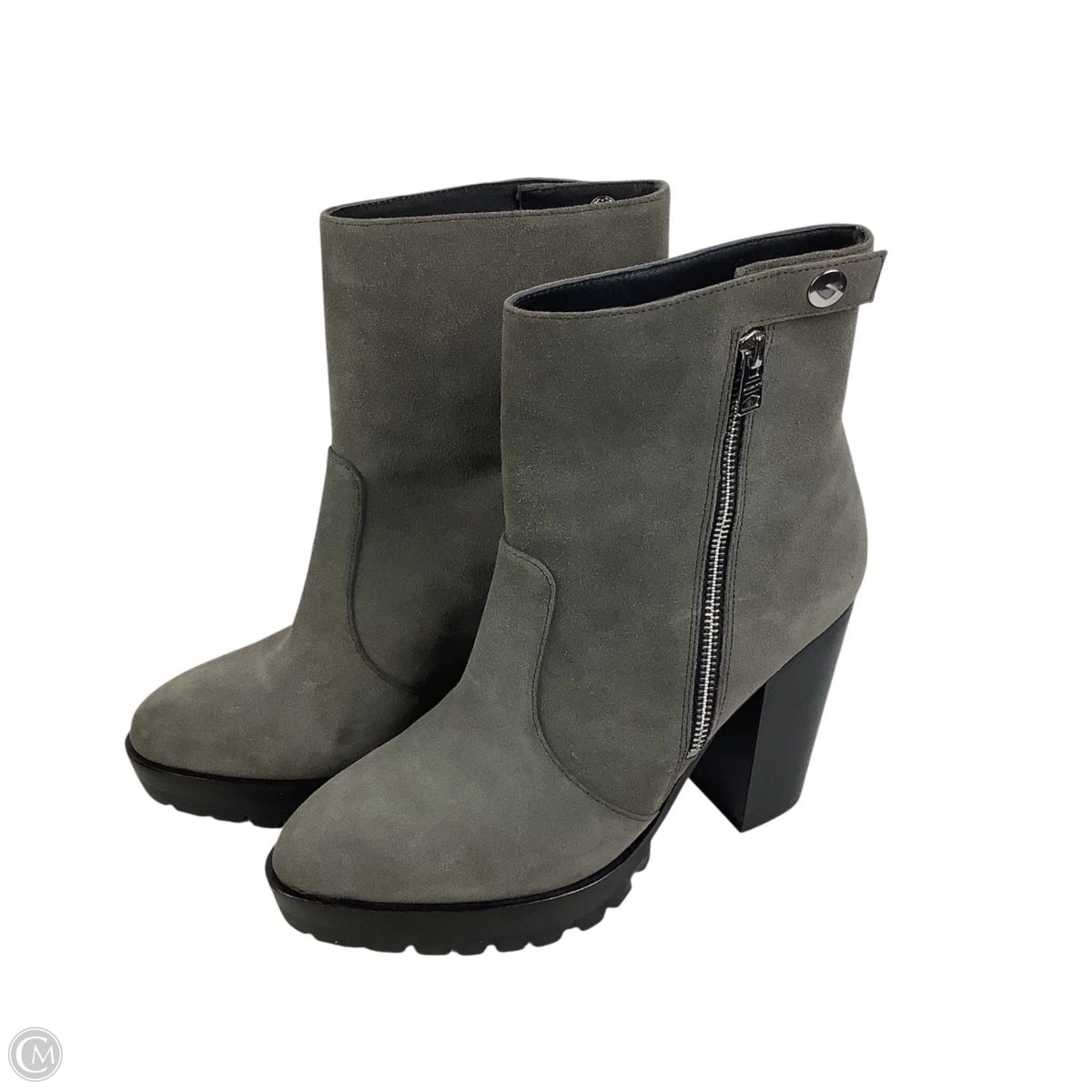 Boots Designer By All Saints In Grey, Size: 9.5 (40)
