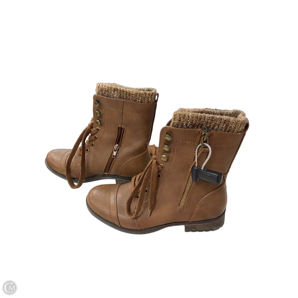 Boots Ankle Flats By Limelight In Brown, Size: 7