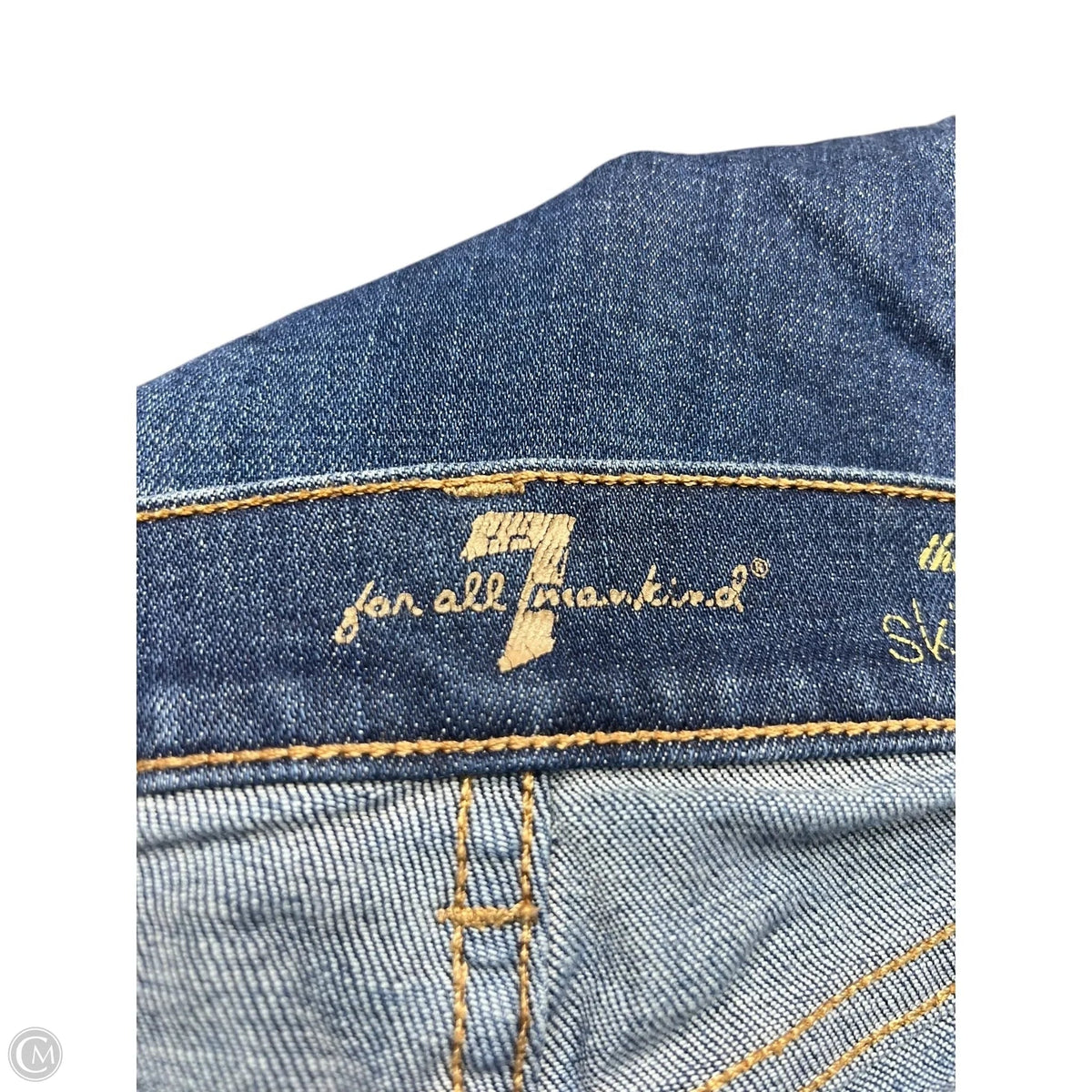 Jeans Skinny By 7 For All Mankind In Blue Denim, Size: 0