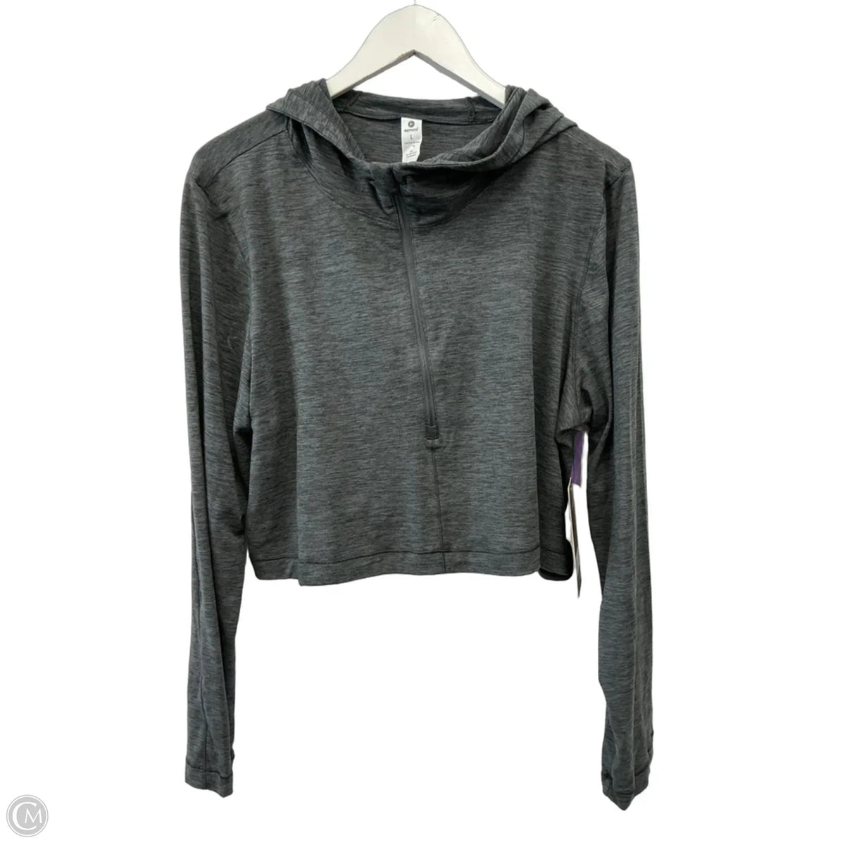 Athletic Top Long Sleeve Collar By 90 Degrees By Reflex In Grey, Size: L