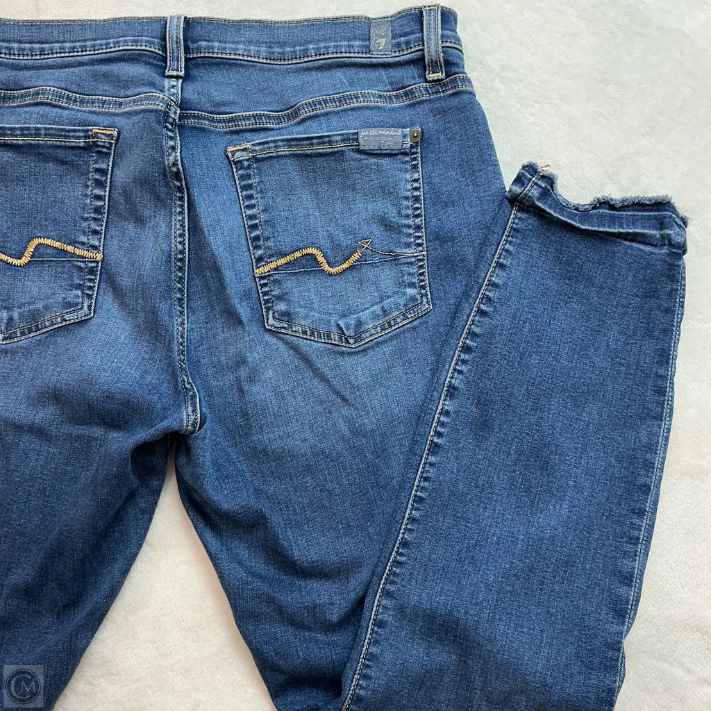 Jeans Skinny By 7 For All Mankind In Blue Denim, Size: 10