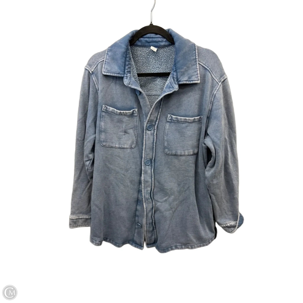 Jacket Shirt By Old Navy In Blue, Size: L
