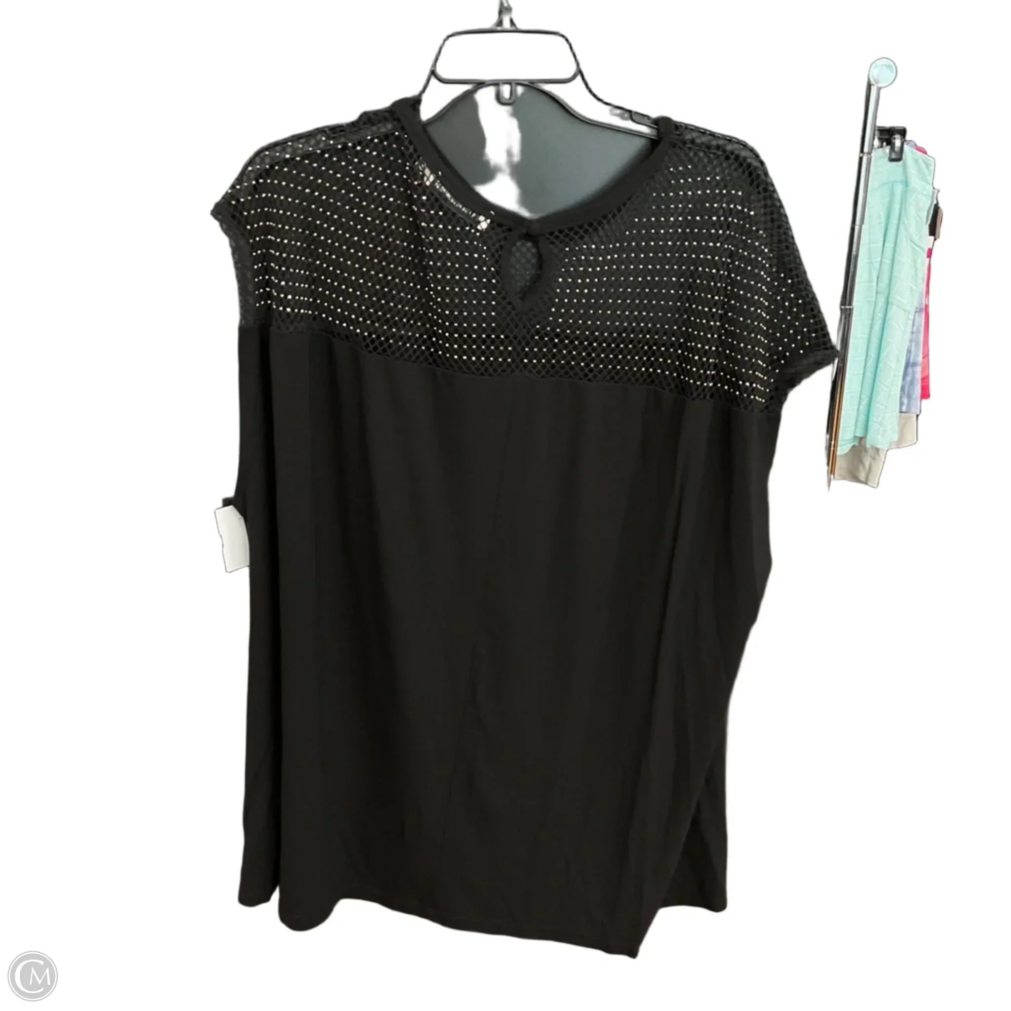 Top Short Sleeve Designer By Rebecca Minkoff In Black, Size: 3x