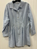 Dress Casual Midi By Abercrombie And Fitch In Blue & White, Size:L