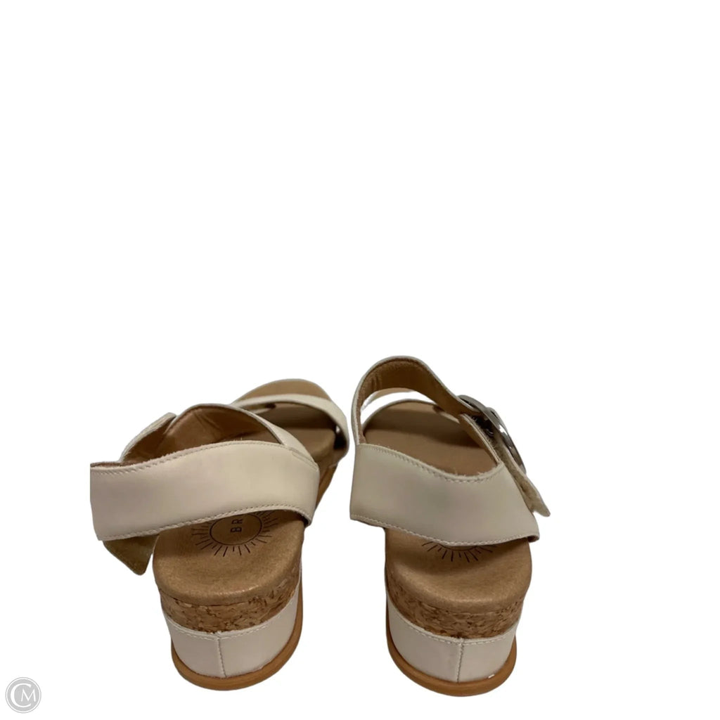 Sandals Heels Wedge By Clothes Mentor In Cream, Size: 6.5