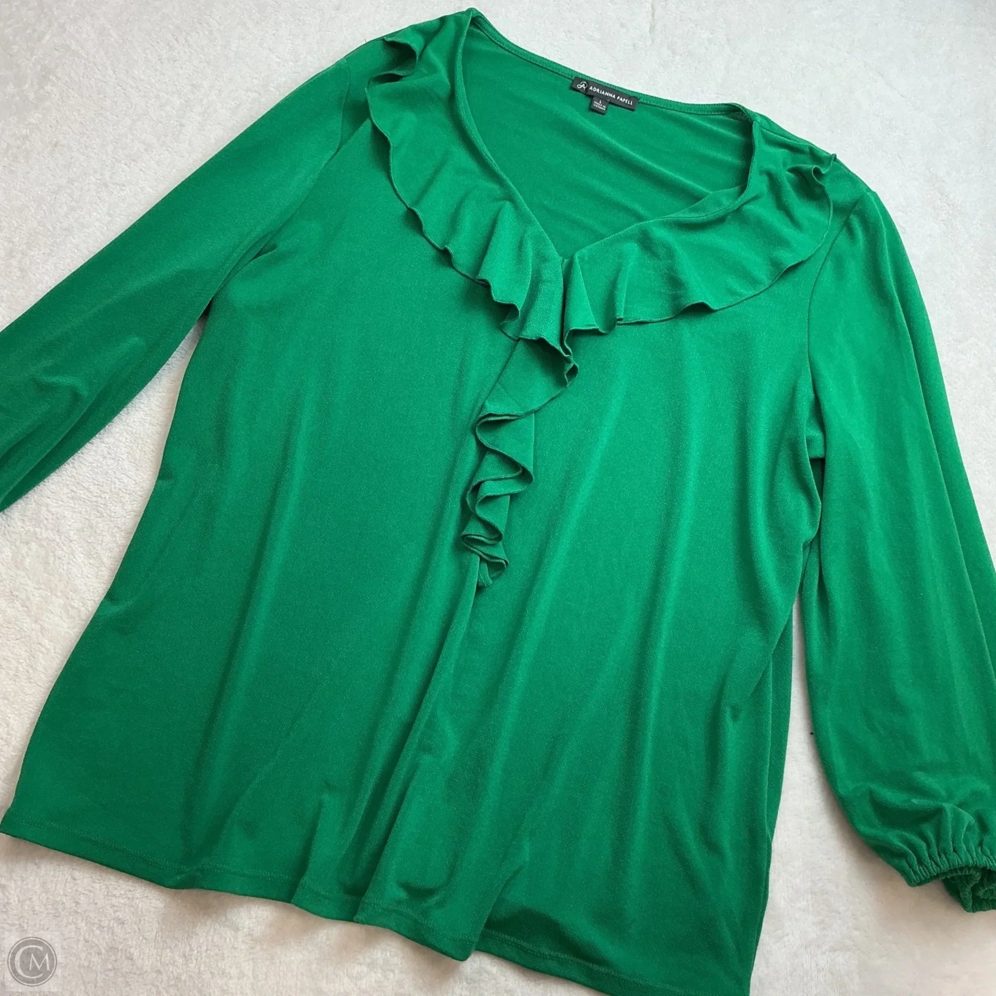 Top Long Sleeve By Adrianna Papell In Green, Size: L