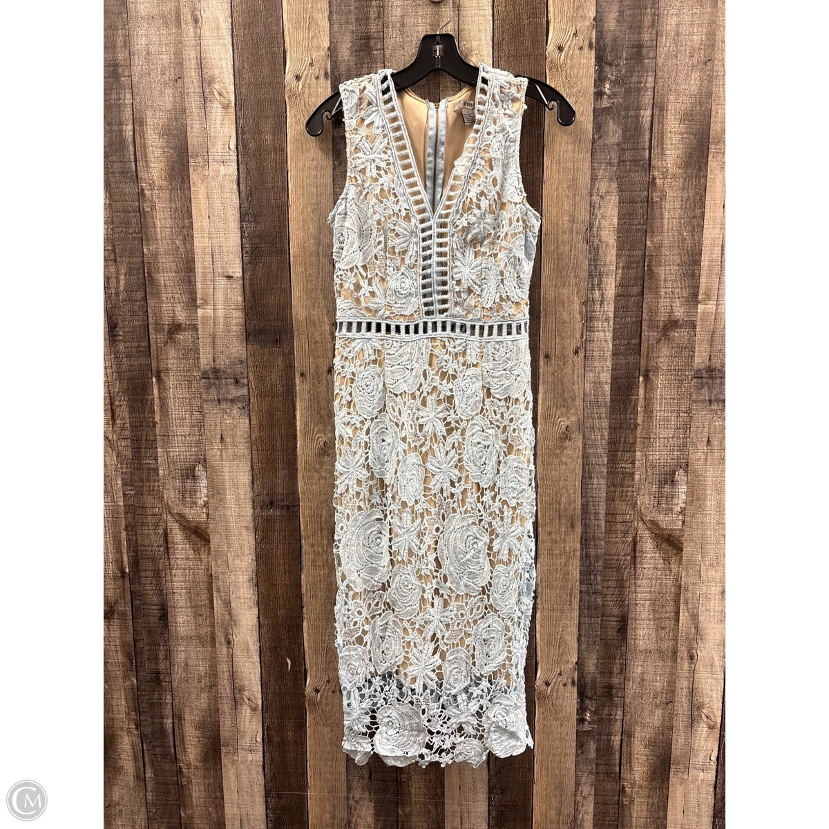 Dress Casual Midi By Cme In Blue & Tan, Size: S