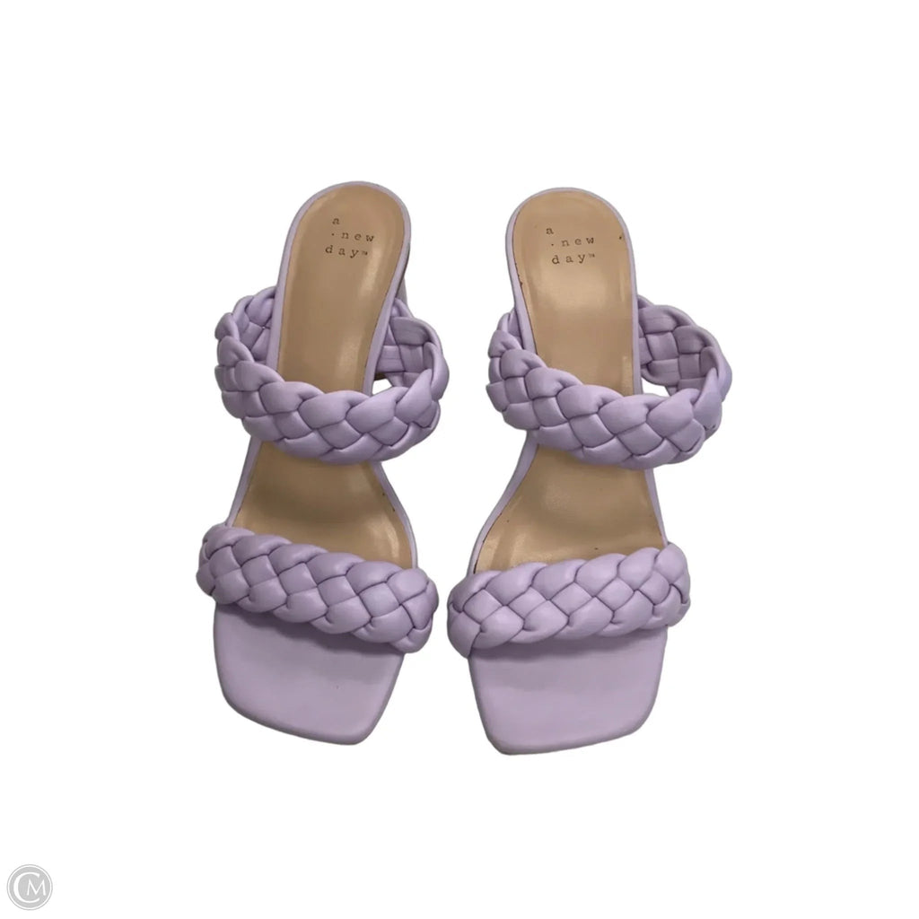 Sandals Heels Block By A New Day In Purple, Size: 8