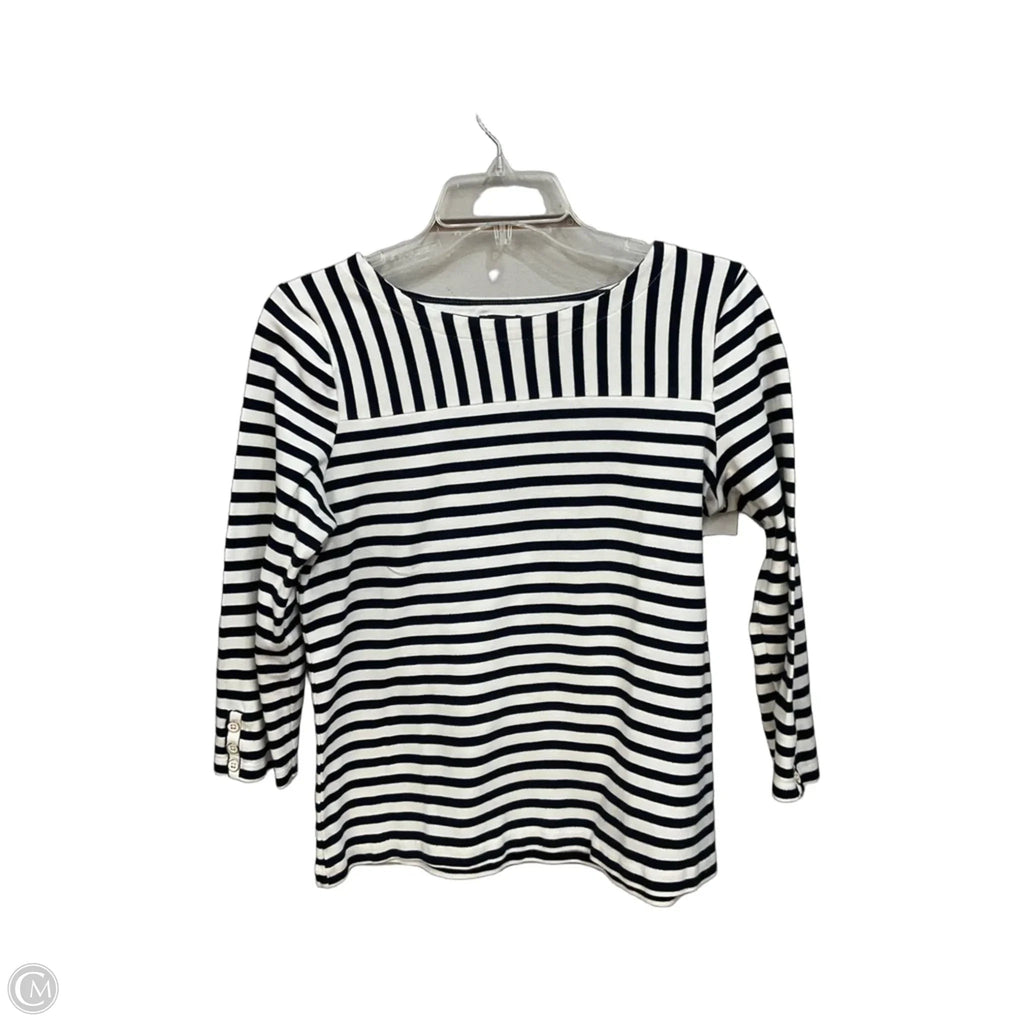 Top 3/4 Sleeve By Talbots In Striped Pattern, Size: M