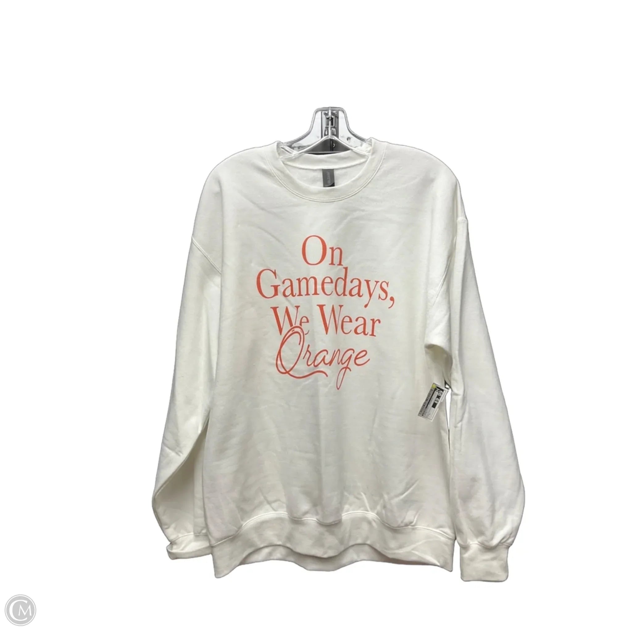 Sweatshirt Crewneck By Gildan In White, Size: L