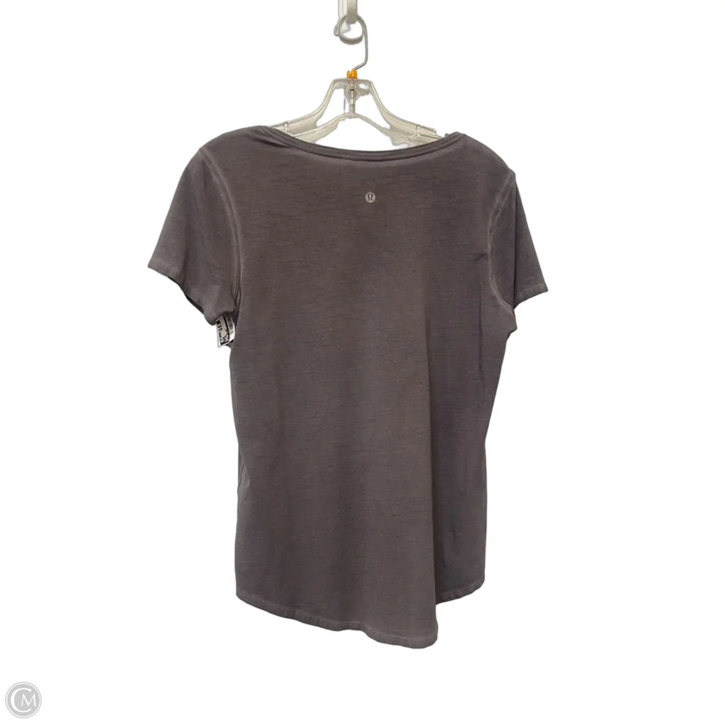 Top Short Sleeve By Lululemon In Grey, Size: M