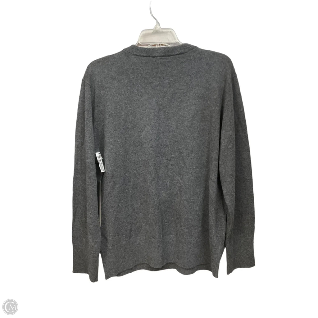 Top Long Sleeve By Donna Karan In Grey, Size: L