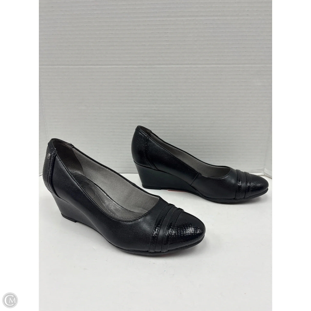 Shoes Heels Wedge By Life Stride In Black, Size: 7