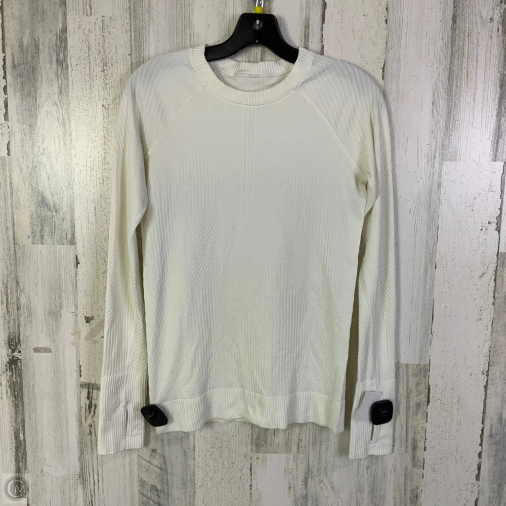 Athletic Top Long Sleeve Crewneck By Lululemon In White, Size: M