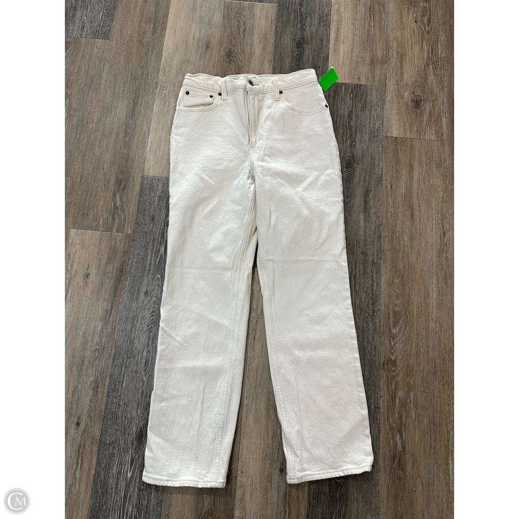 Jeans Straight By Abercrombie And Fitch In Cream Denim, Size: 6 short