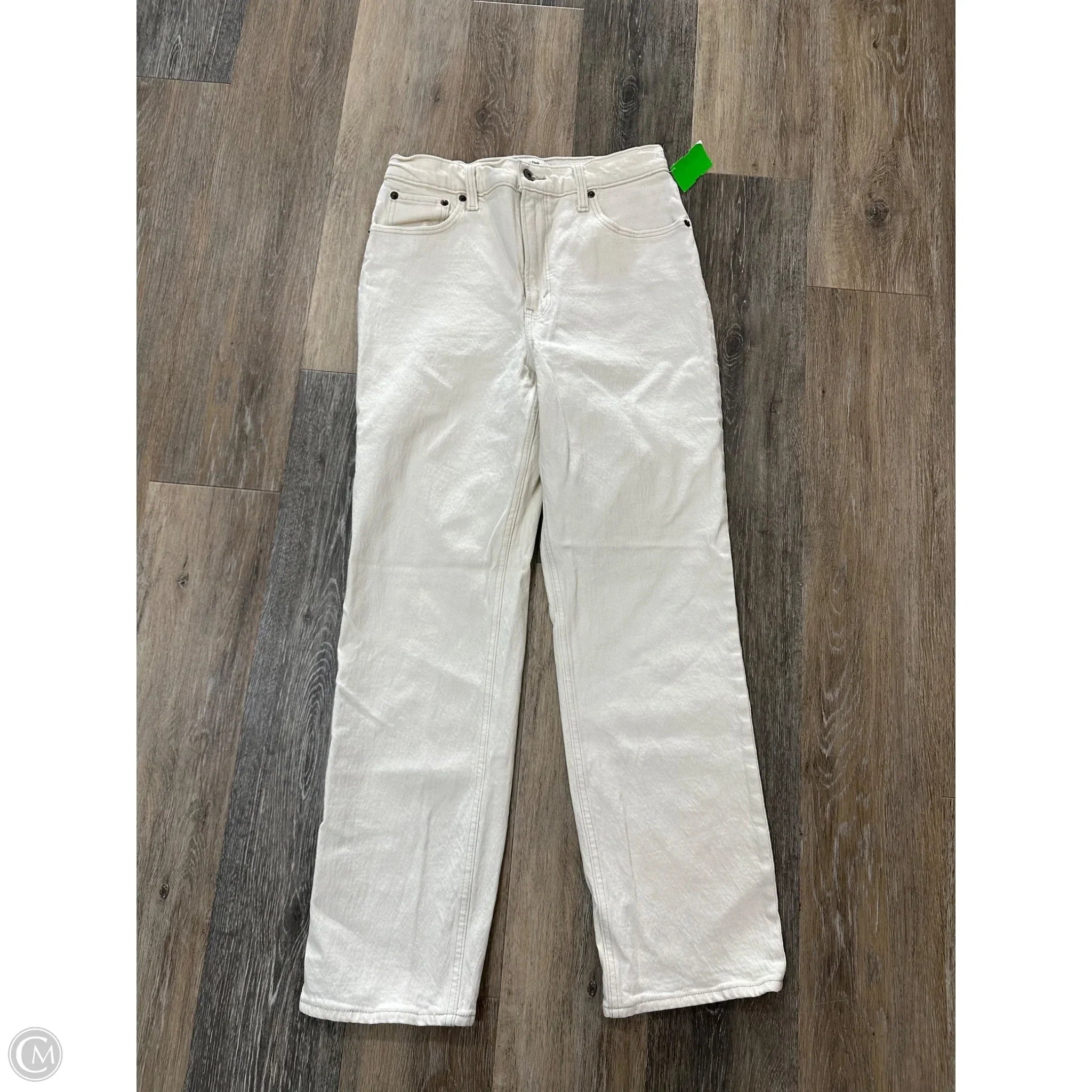 Jeans Straight By Abercrombie And Fitch In Cream Denim, Size: 6 short