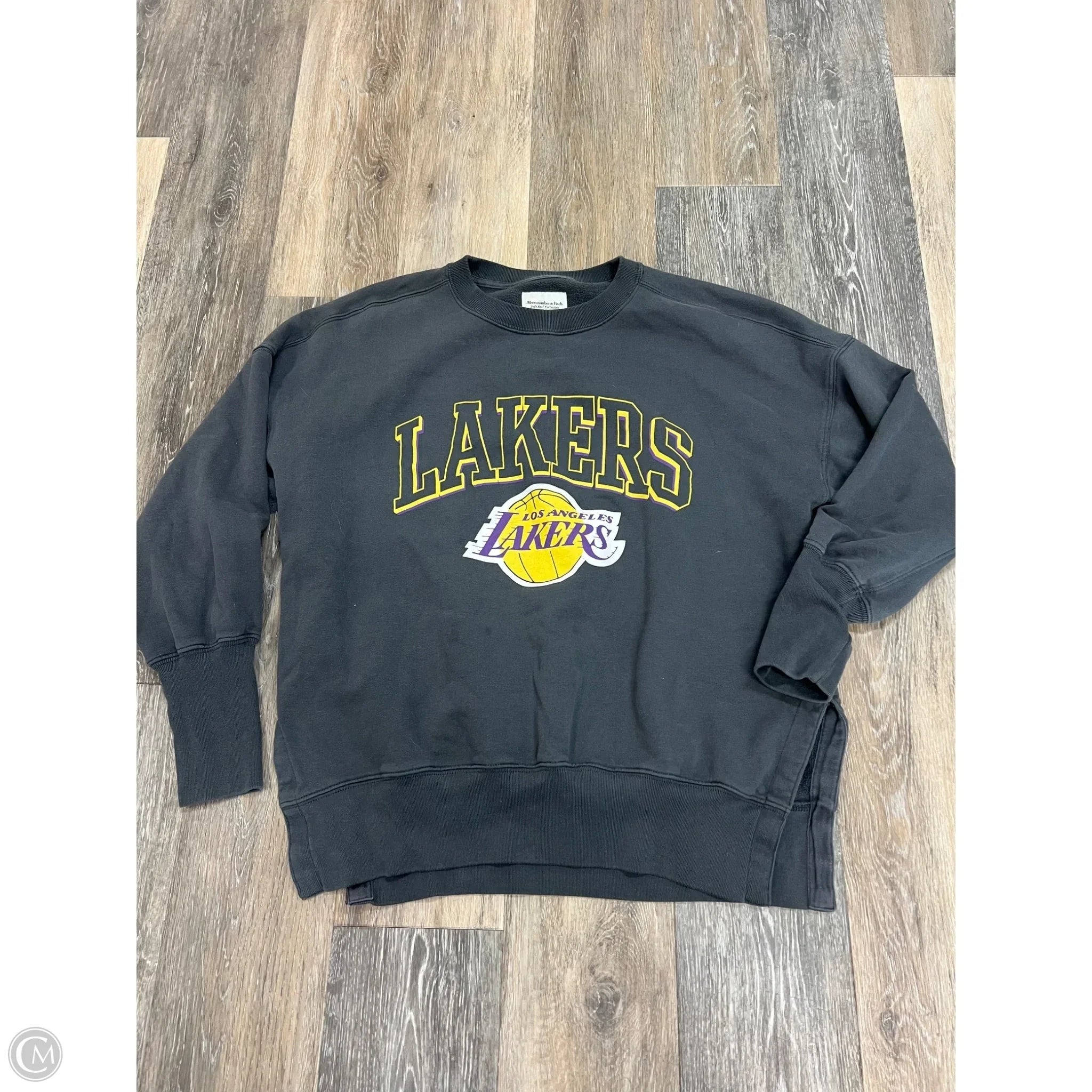 Athletic Sweatshirt Crewneck By Abercrombie And Fitch In Grey, Size: M