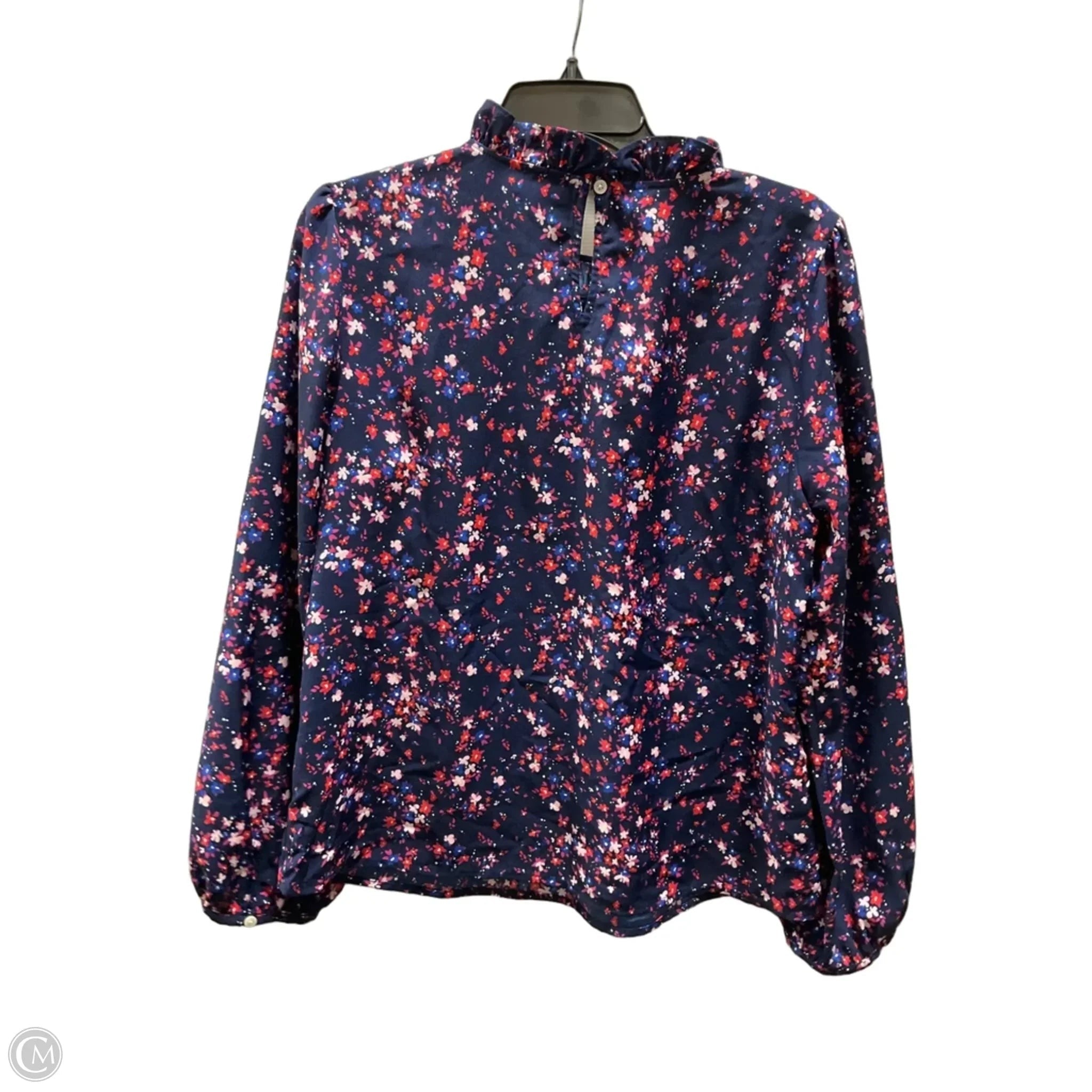Top Long Sleeve By J. Crew In Blue & Red, Size: M