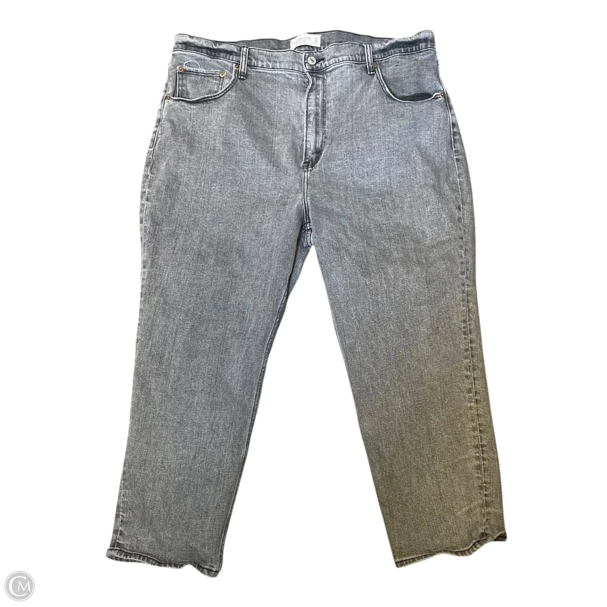 Jeans Straight By Abercrombie And Fitch In Grey, Size: 18