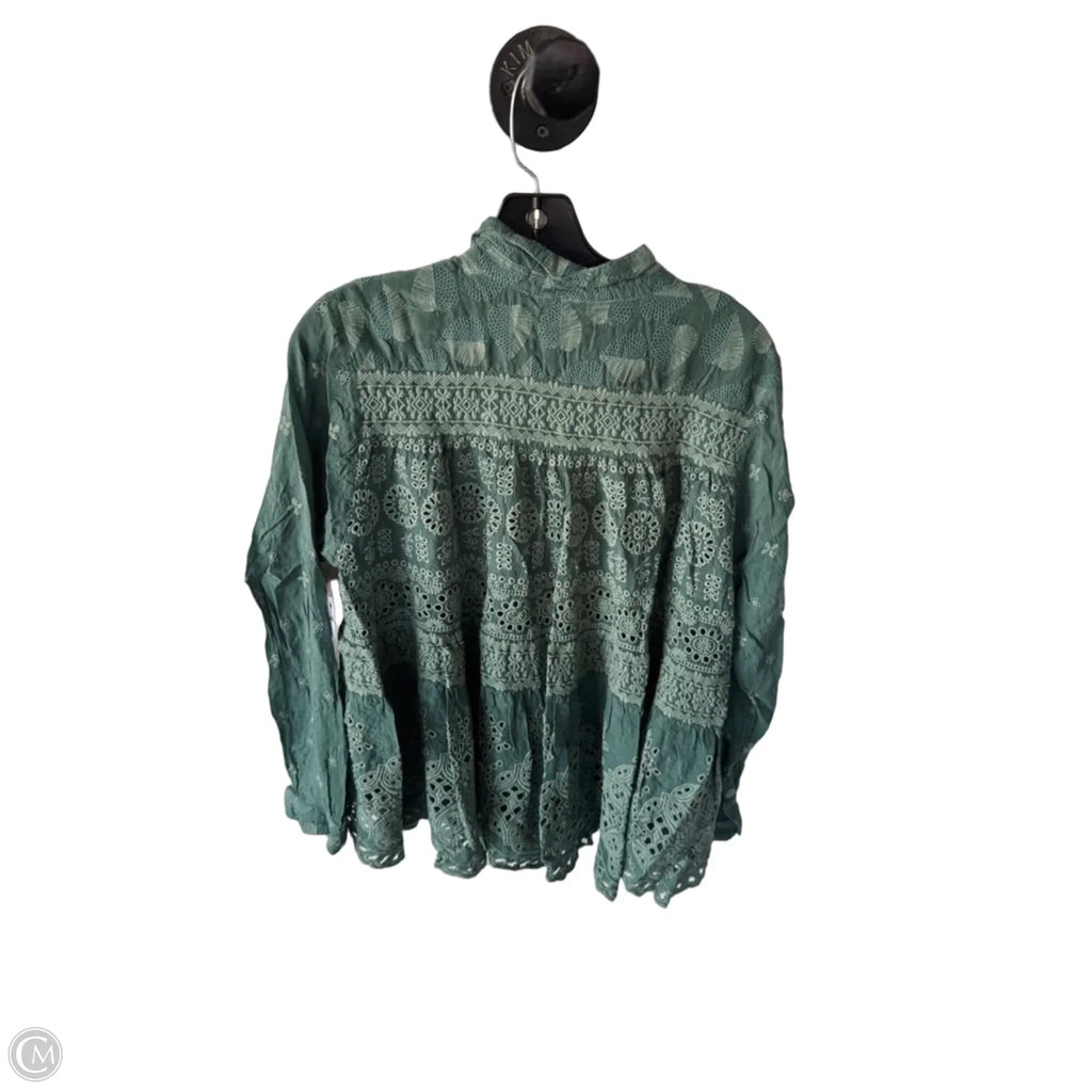 Top Long Sleeve Designer By Johnny Was In Green, Size: L
