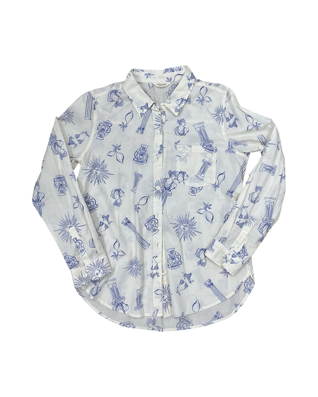 Blouse Ls By Lucky Brand In Cream, Size:M