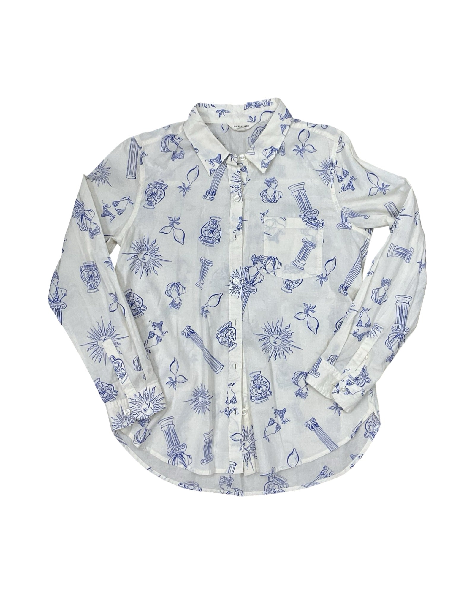 Blouse Ls By Lucky Brand In Cream, Size:M