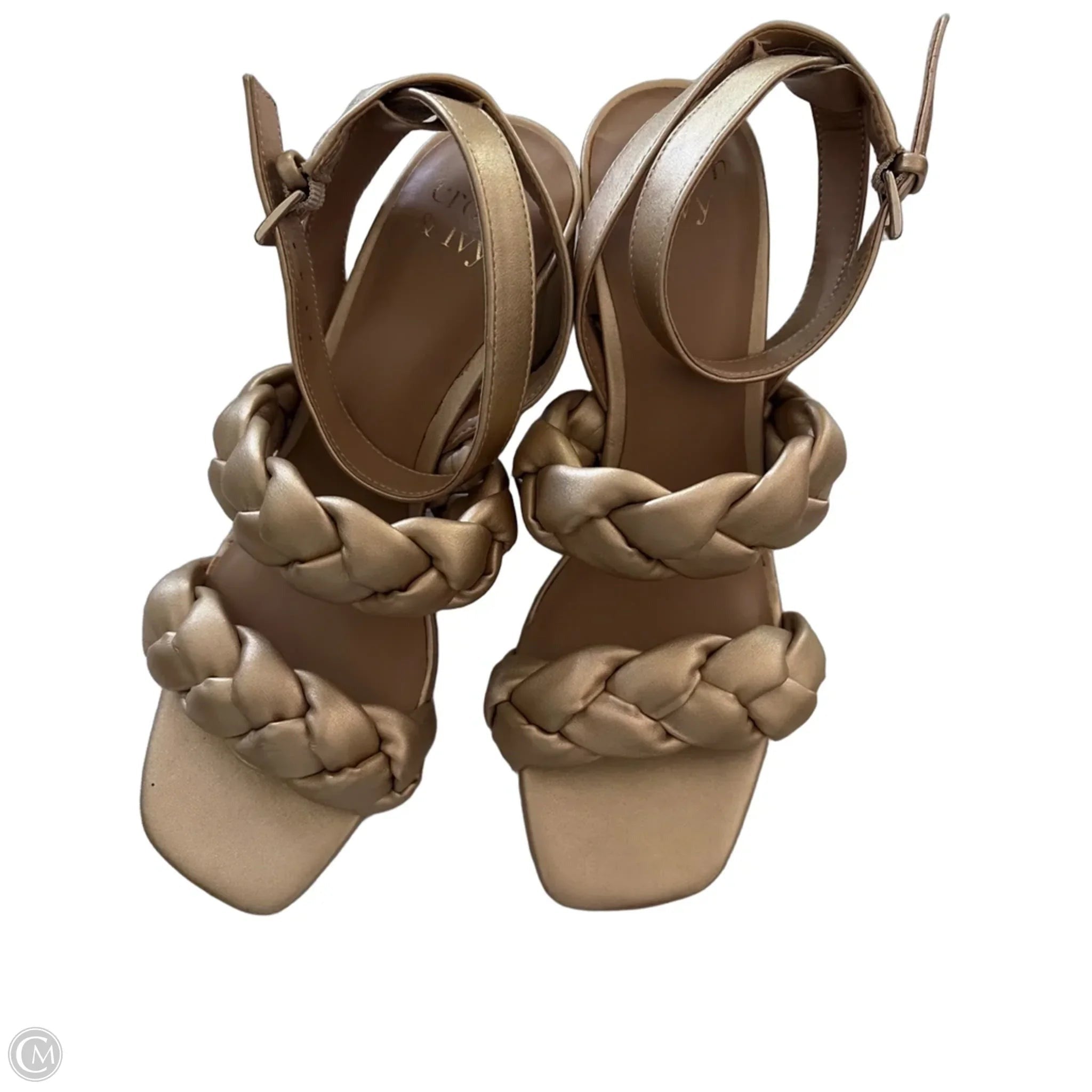 Shoes Heels Block By Crown And Ivy In Gold, Size: 7.5