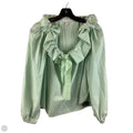 Top Long Sleeve By Free Assembly In Green, Size: M