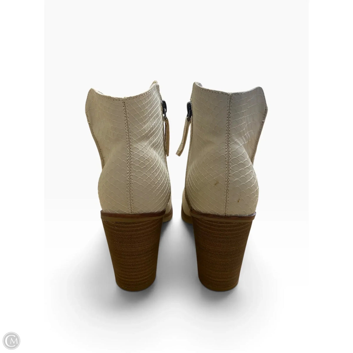 Boots Ankle Heels By Mia In Cream, Size: 9