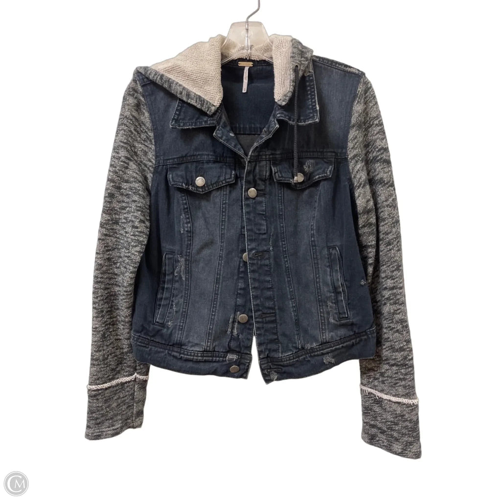 Jacket Denim By Free People In Black, Size: M