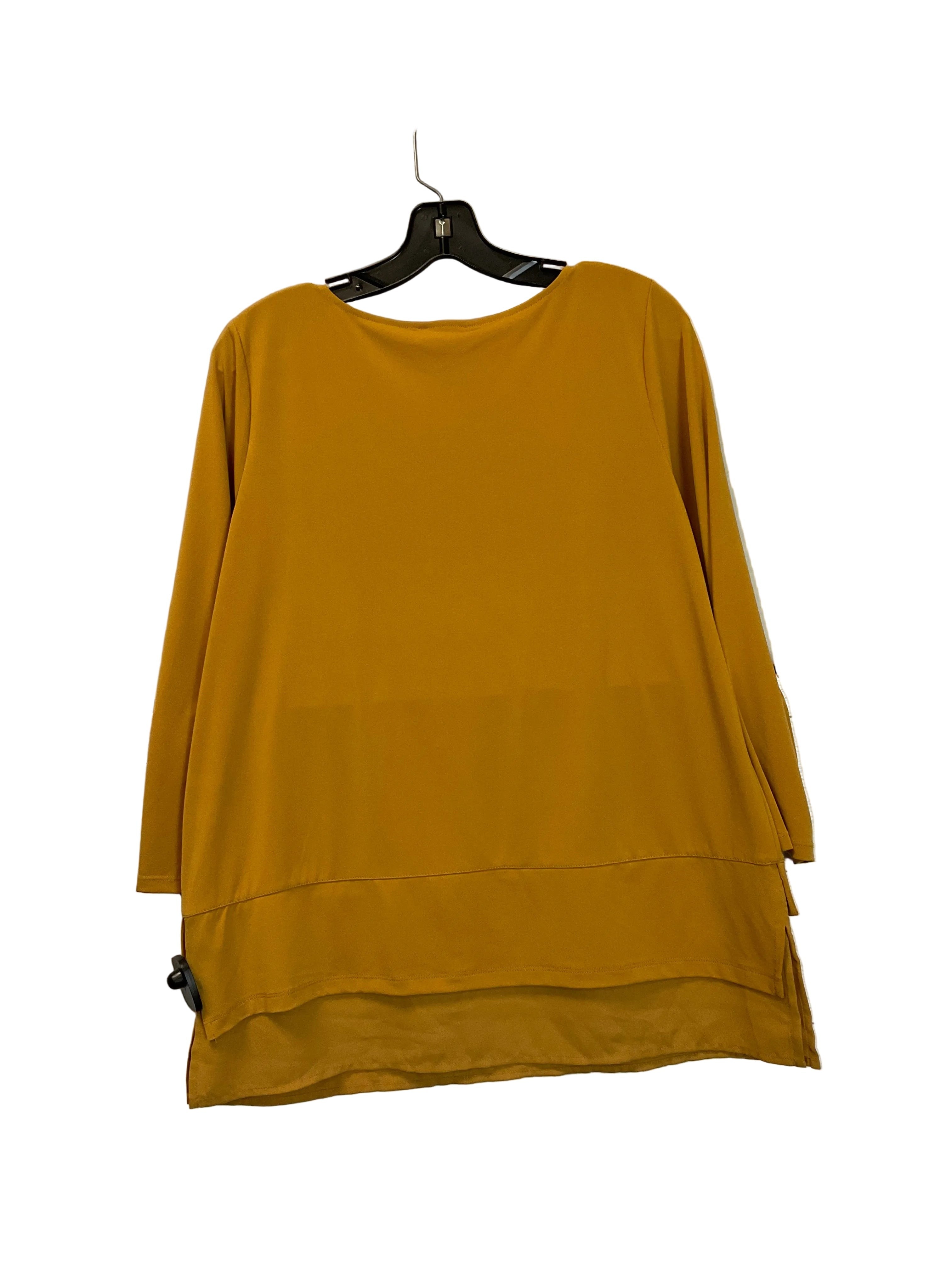 Top Long Sleeve By Calvin Klein In Yellow, Size: M