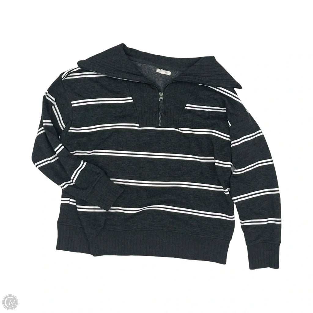 Top Long Sleeve By Maurices In Grey & White, Size: M