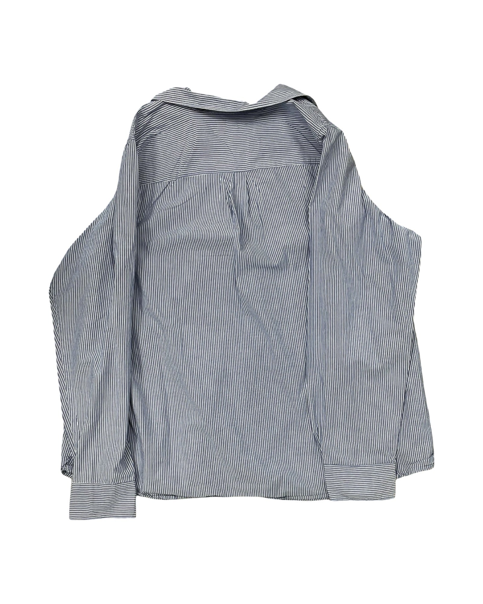 Blouse Ls By Lands End In Blue & White, Size:1X