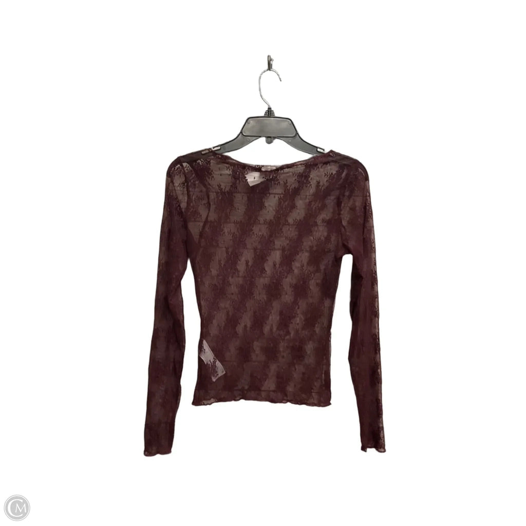 Top Long Sleeve By Abercrombie And Fitch In Maroon, Size: S