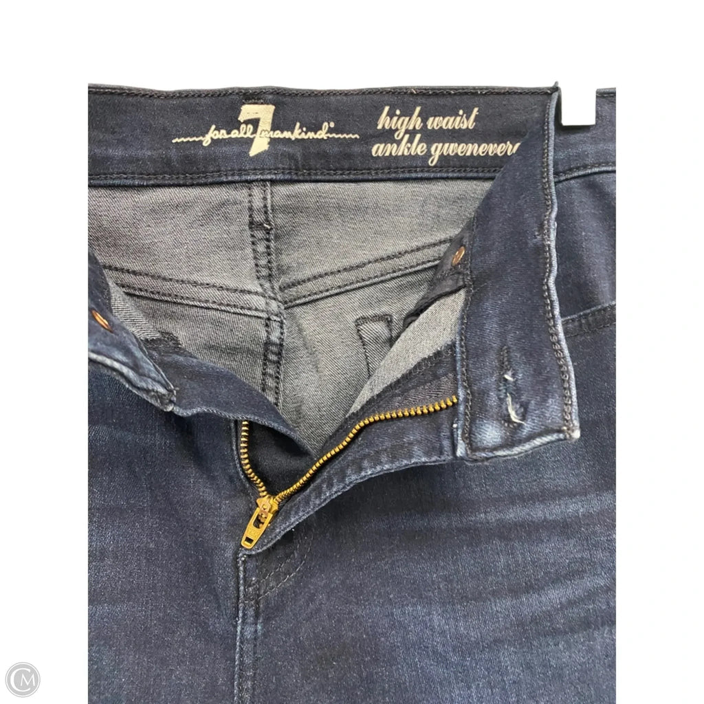 Jeans Skinny By 7 For All Mankind In Blue Denim, Size: 8