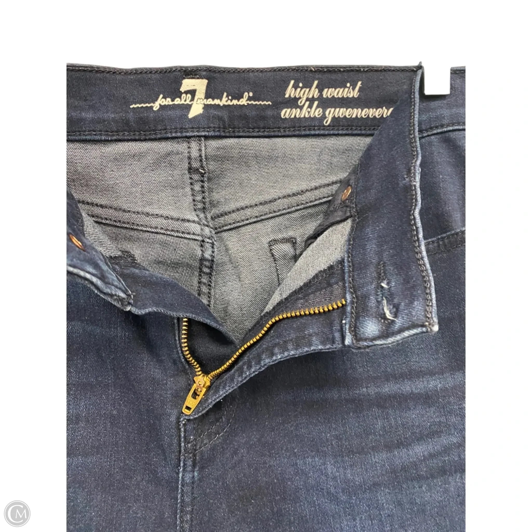 Jeans Skinny By 7 For All Mankind In Blue Denim, Size: 8