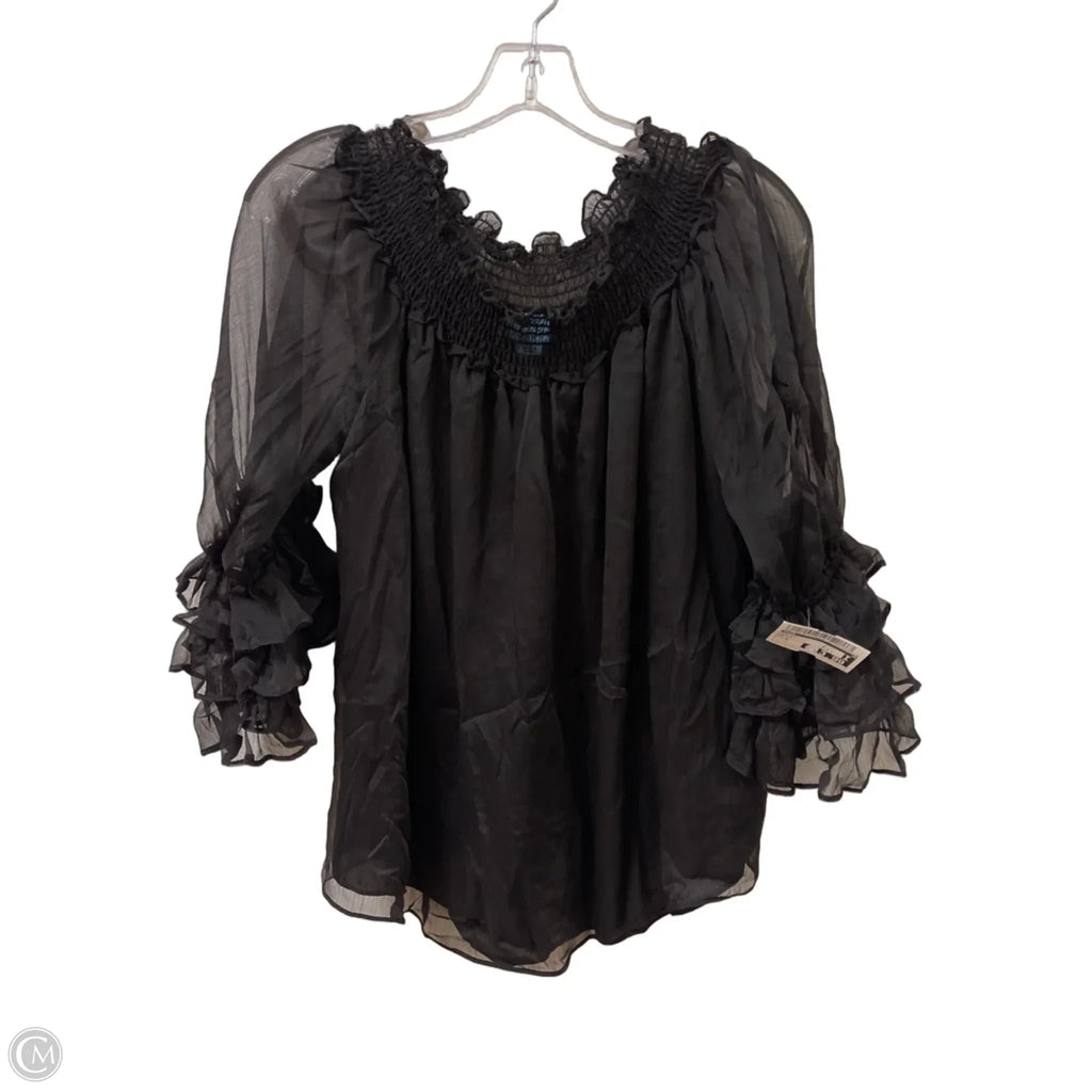 Top Long Sleeve By Cece In Black, Size: M