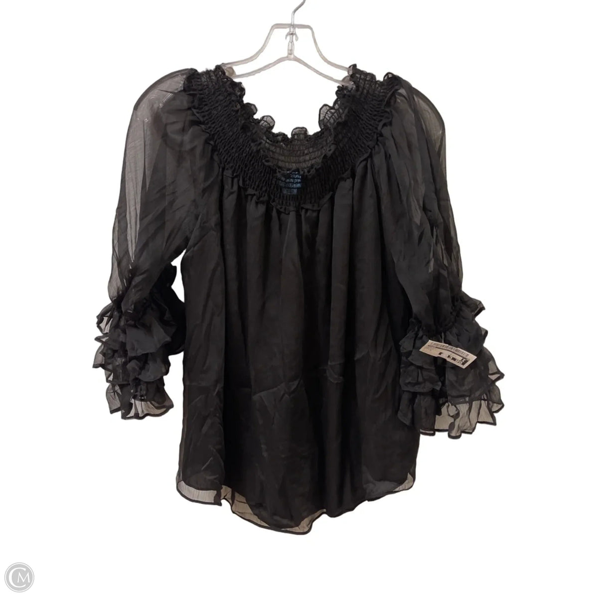 Top Long Sleeve By Cece In Black, Size: M