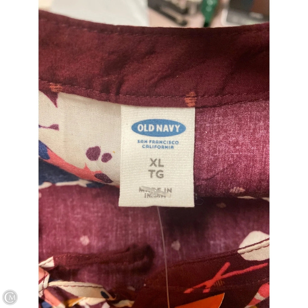 Dress Casual Midi By Old Navy In Maroon, Size: Xl