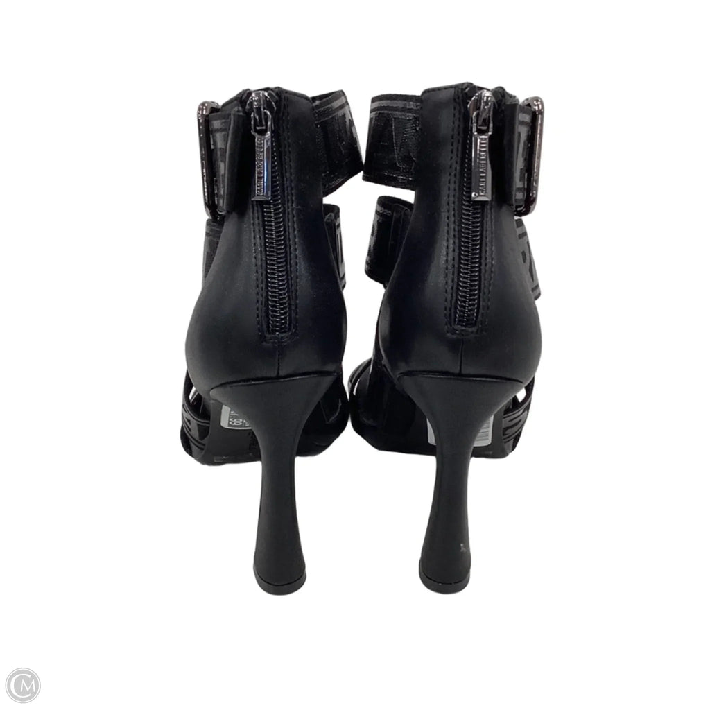 Sandals Heels Stiletto By Karl Lagerfeld In Black, Size: 8