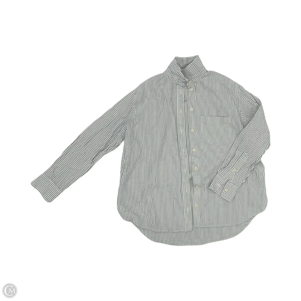 Top Long Sleeve By Madewell In Blue & Cream, Size: S
