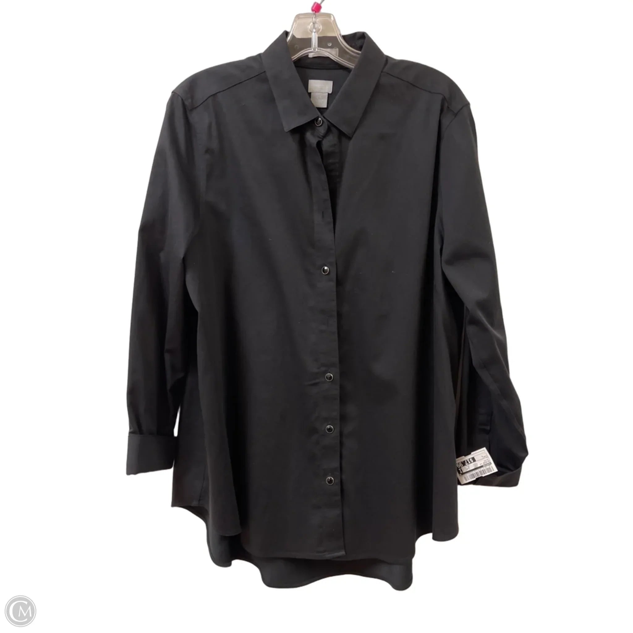 Blouse Long Sleeve By Chicos In Black, Size: L