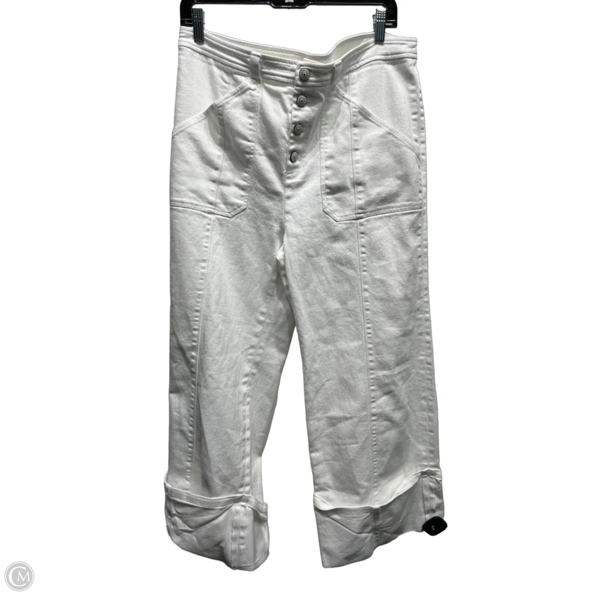 Jeans Wide Leg By Cinc A Sept In White Denim, Size: 16