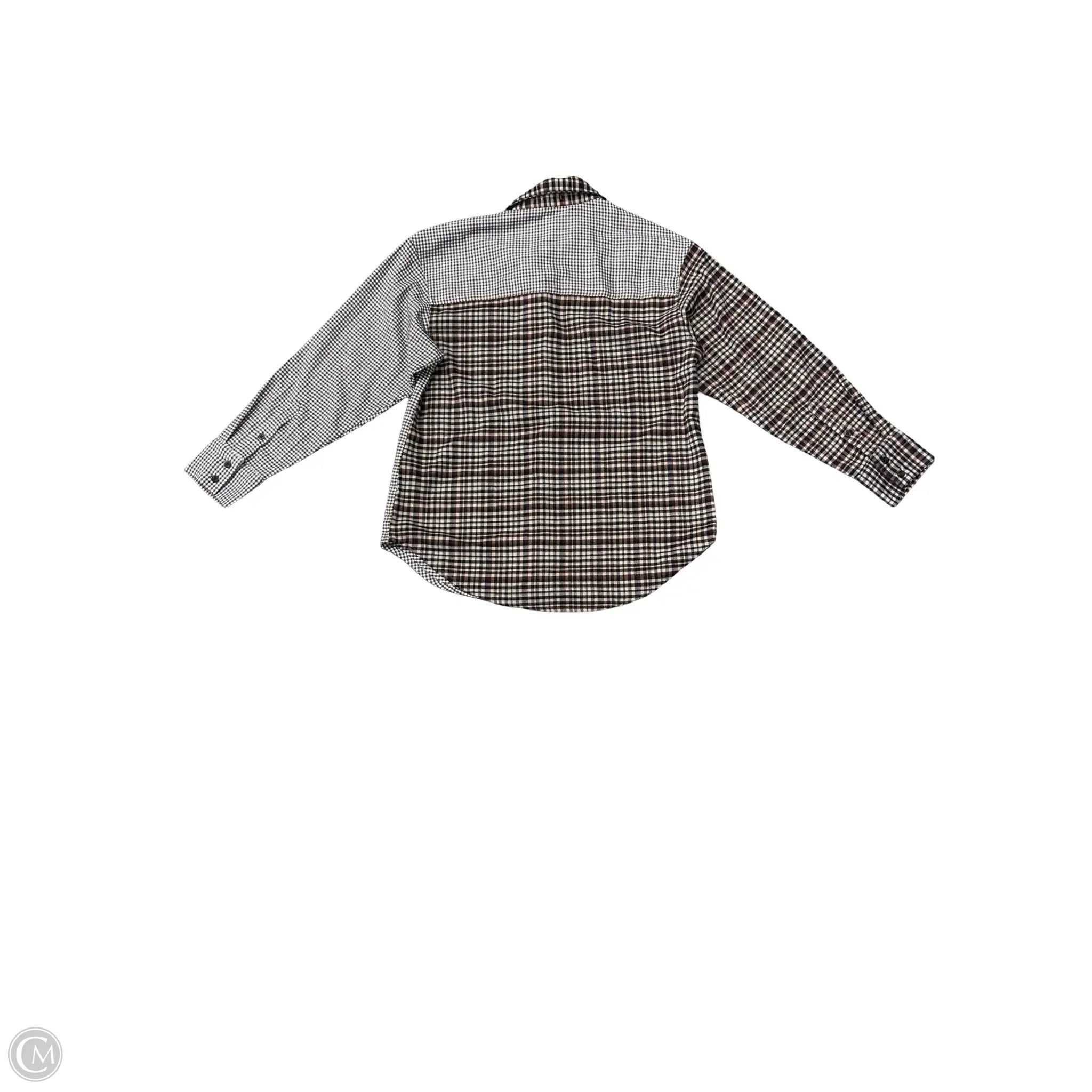 Blouse Long Sleeve By Abercrombie And Fitch In Brown & White, Size: S